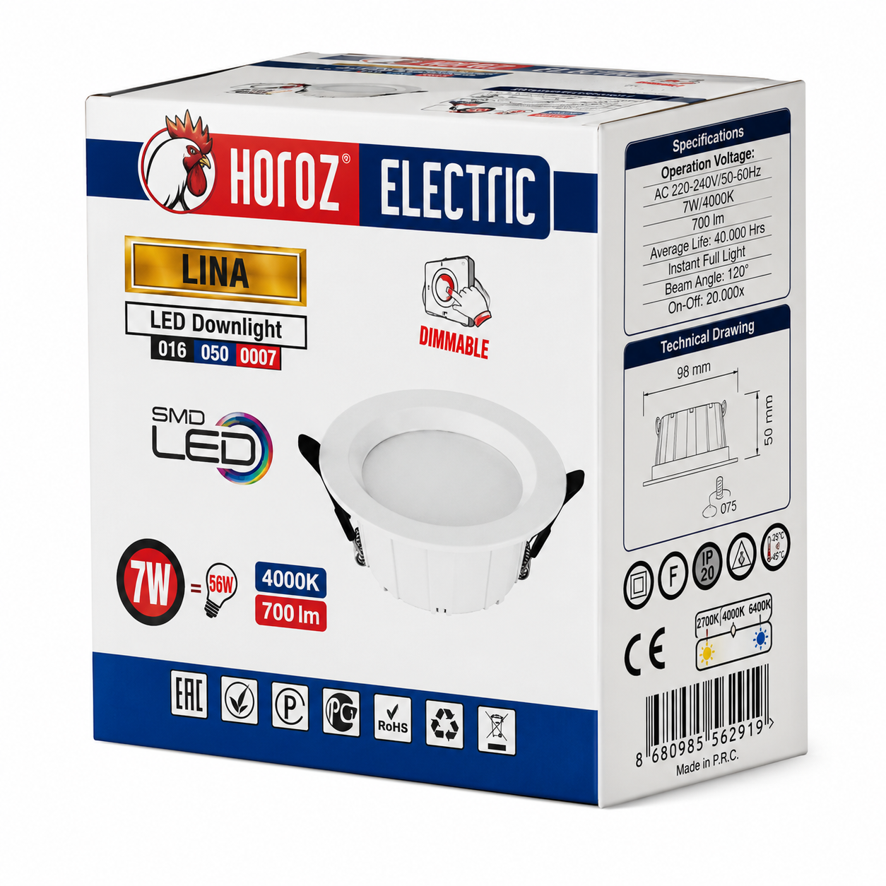 Spot LED Encastrable HOBOZ Electric LINA – 7W 4000